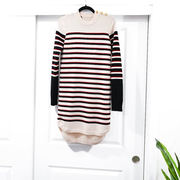 Veronica Beard Small Merino Wool Nautical Striped Sweater Dress - Picture 1 of 8